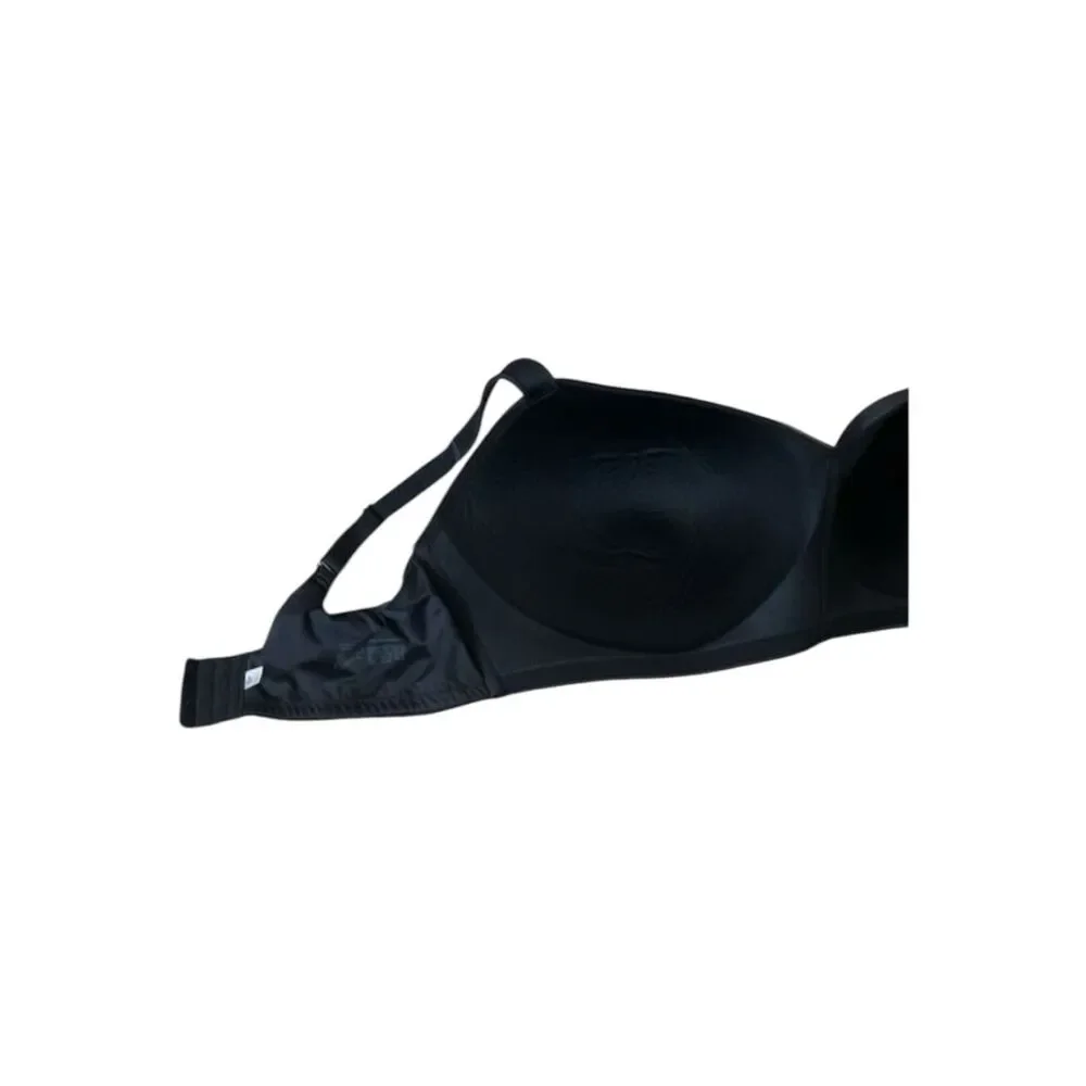 Auden Women Plus Size 44DDD Bra Wirefree Black Lightly Lined Wide Comfy Straps